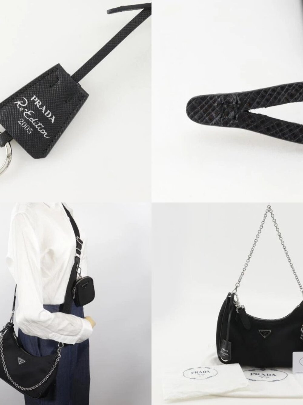 PRADA Re-edition 2005 Re-nylon Shoulder Bag 1BH204 NERO black Nylon/Safian... - Picture 12 of 12
